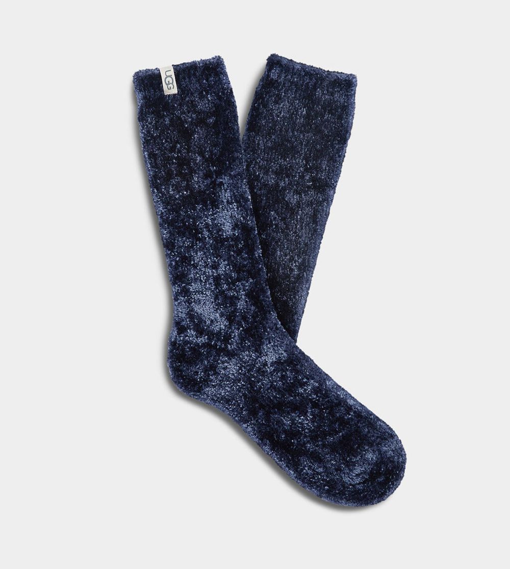 Ugg Sock Womens - Ugg Leda Cozy Navy - 740VHULMQ